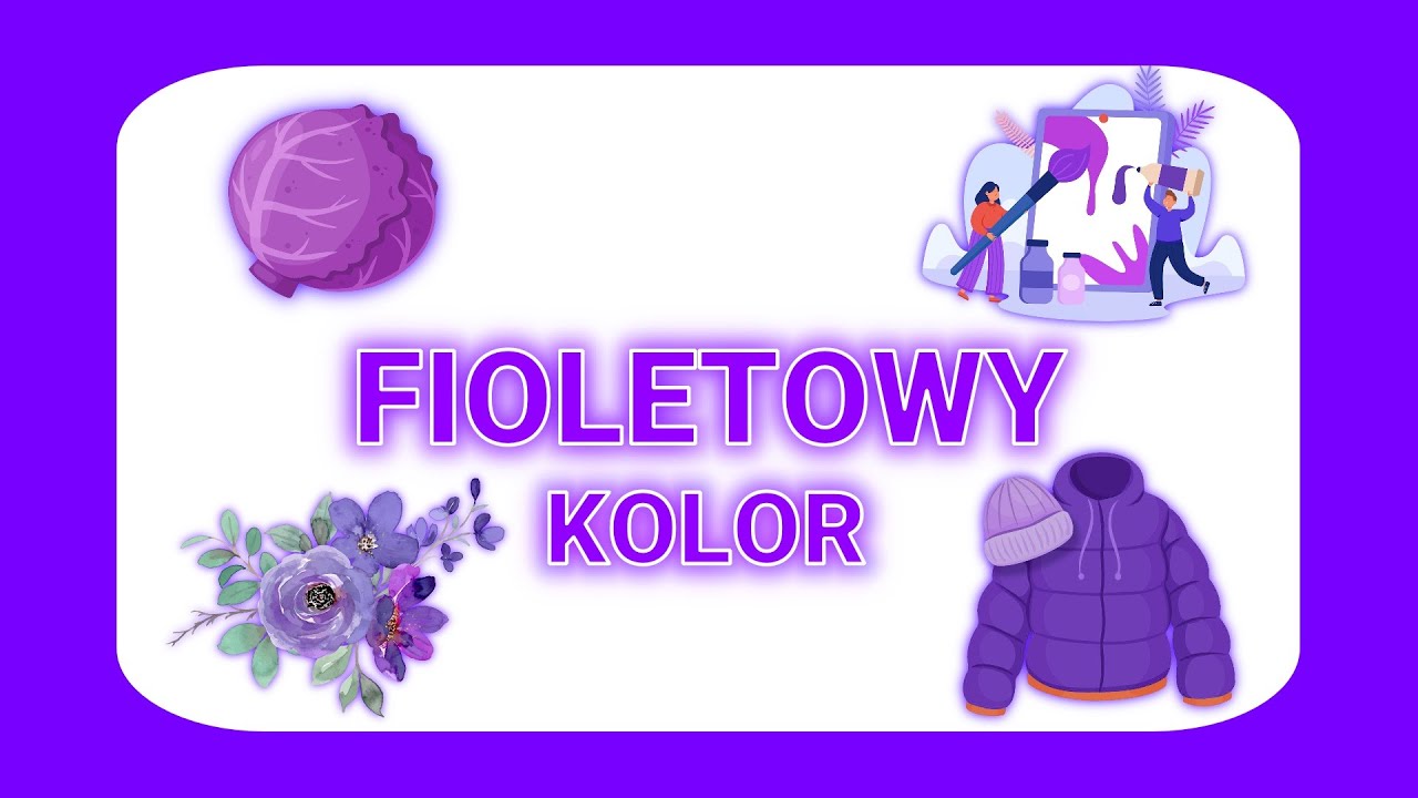 Uczymy kolory. Kolor Fioletowy. Nauka mowy dla dzieci w domu. Pierwsze słowa dla dzieci.