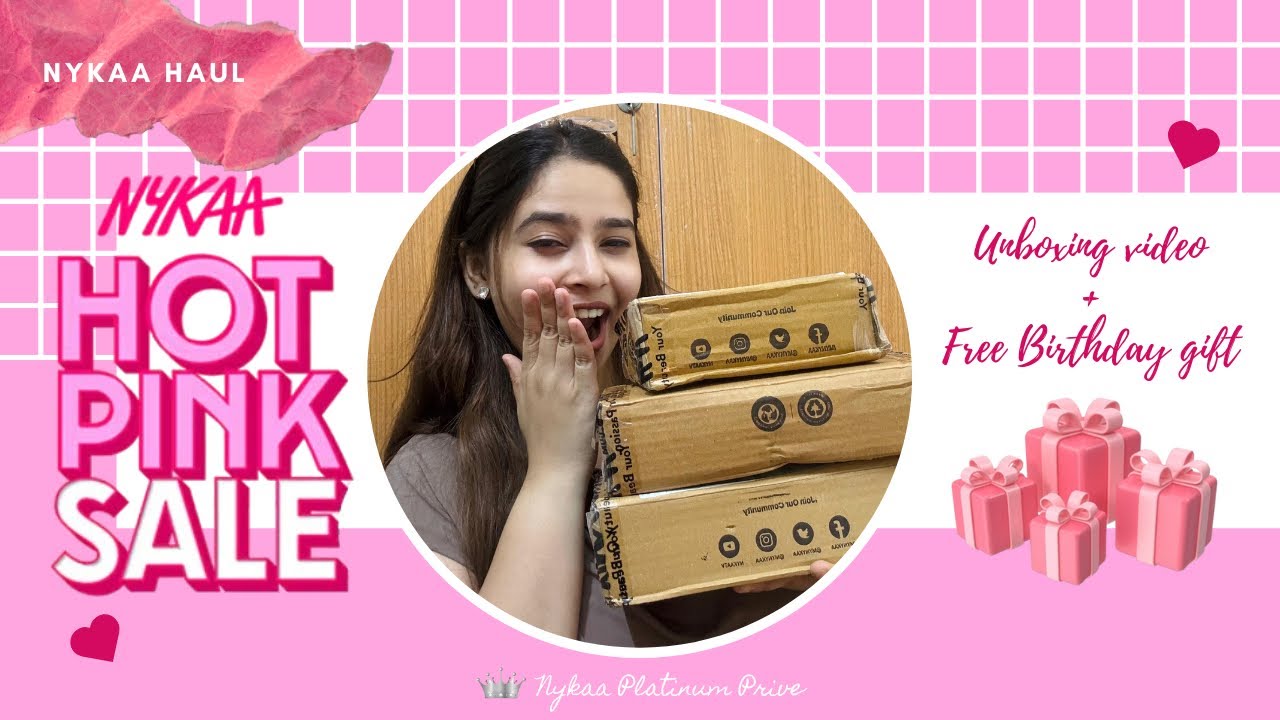 Nykaa Hot Pink Sale 2025 haul 💄| Surprise Birthday gift reveal 🎁✨ 