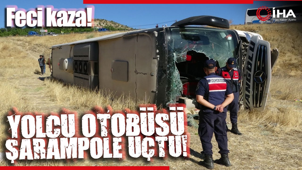 Malatya'da Trafik Kazası, Yolcu Otobüsü Şarampole Uçtu :  22 Yaralı