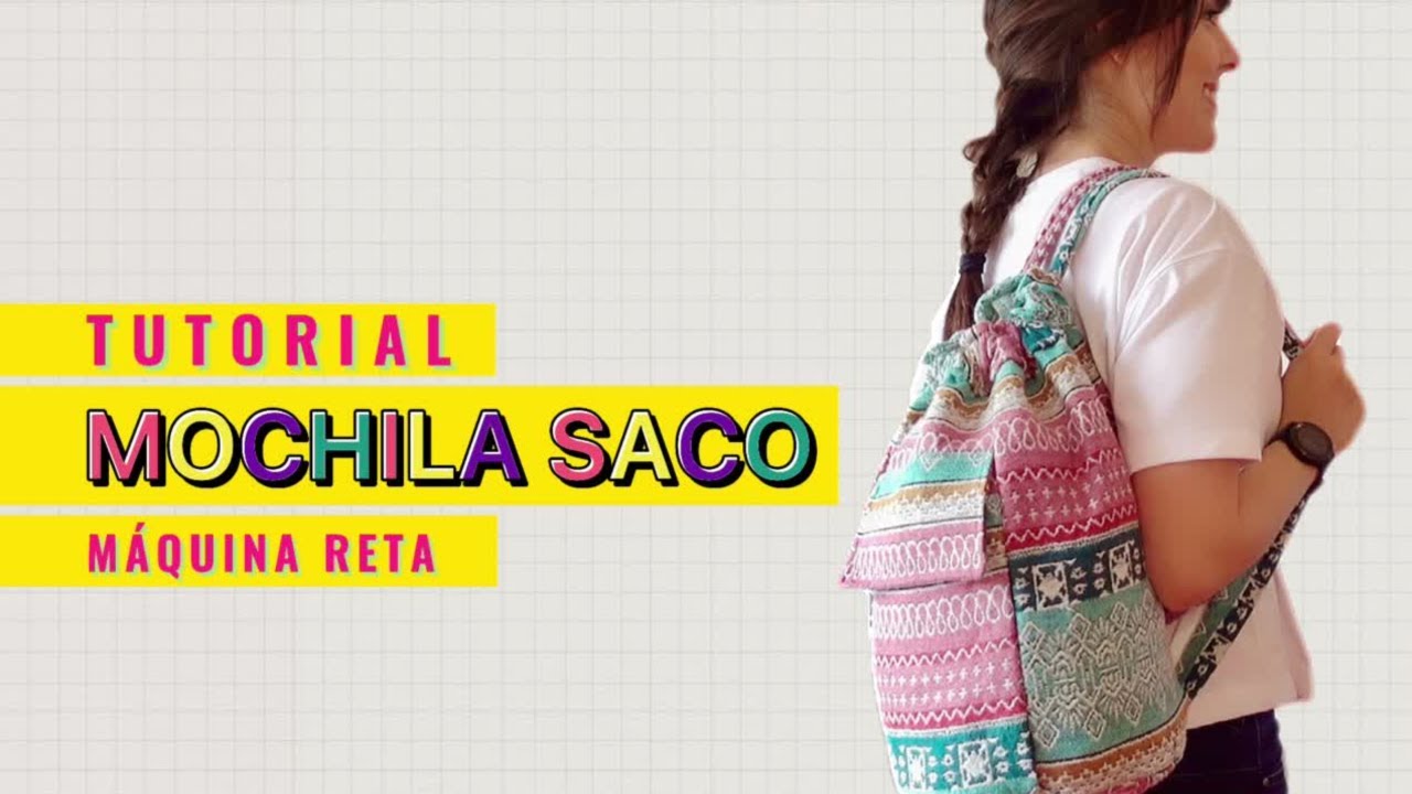 COMO FAZER MOCHILA SACO COM BOLSO | FÁCIL | APENAS COM MÁQUINA RETA | TUTORIAL | DIY