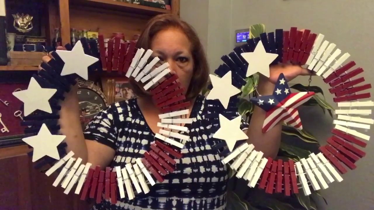 July 4th Collab-DIY July 4th Clothespin Wreath