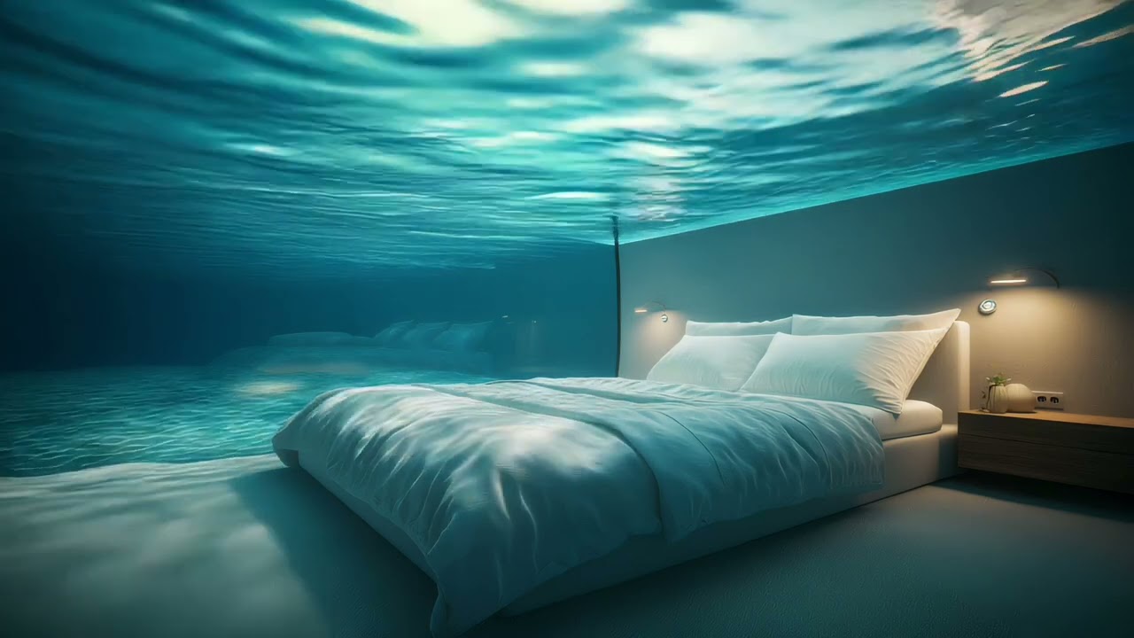 Sleeping Underwater in Deep Ocean Hotel 🐳 Muffled Water Sounds