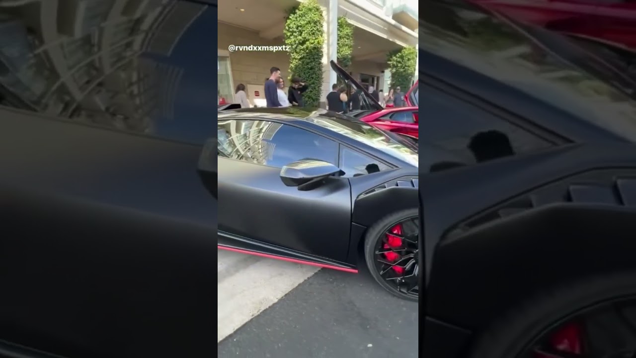 Matte black and red huracan STO #lamborghini