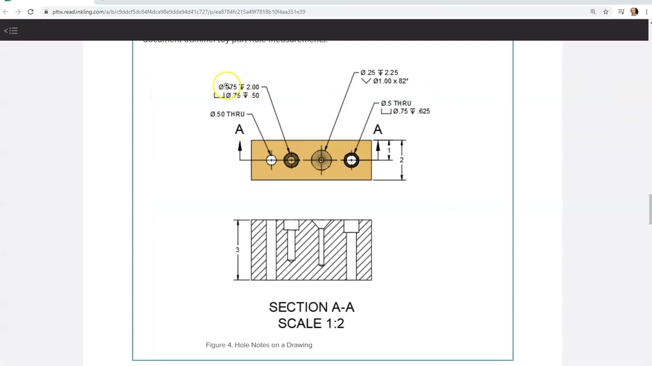 PLTW IED - Activity 1.3.2 - Annotating a Hole Type Drawing in Fusion 360