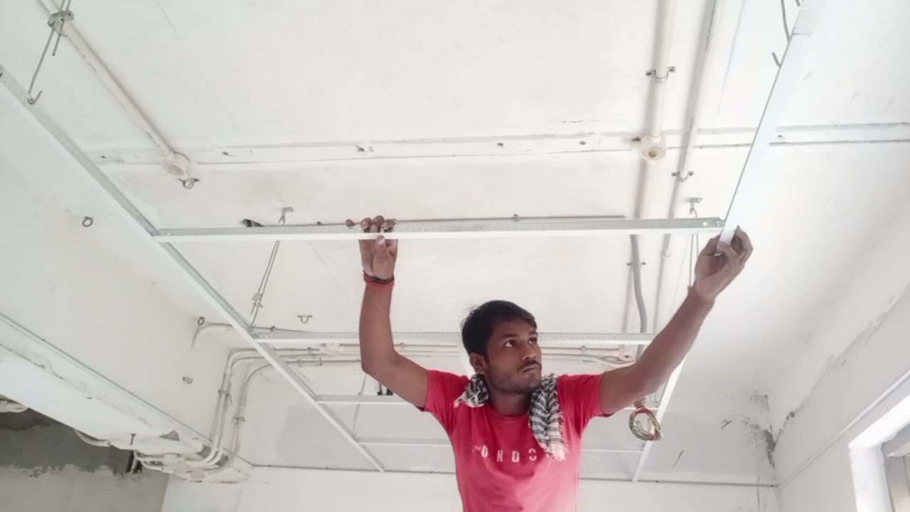 Grid Ceiling installation with Product details in Hindi. //Armstrong