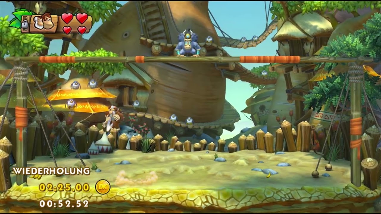 Donkey Kong Country: Tropical Freeze (Wii U) - 3-BOSS Triple Trouble: 1:47.52 IL Run (Shiny Gold)