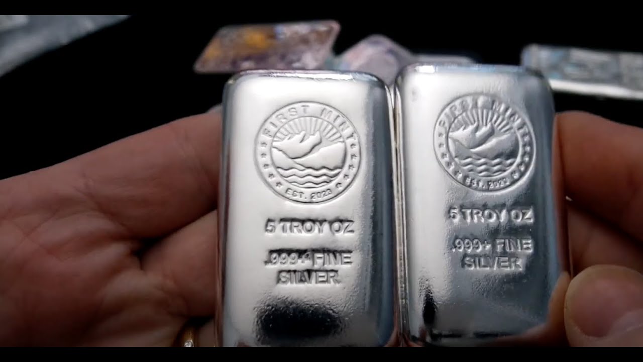 First Look At The NEW First Mint 5oz Pure Silver Bars!! @firstmajesticsilvercorp Winner Found!
