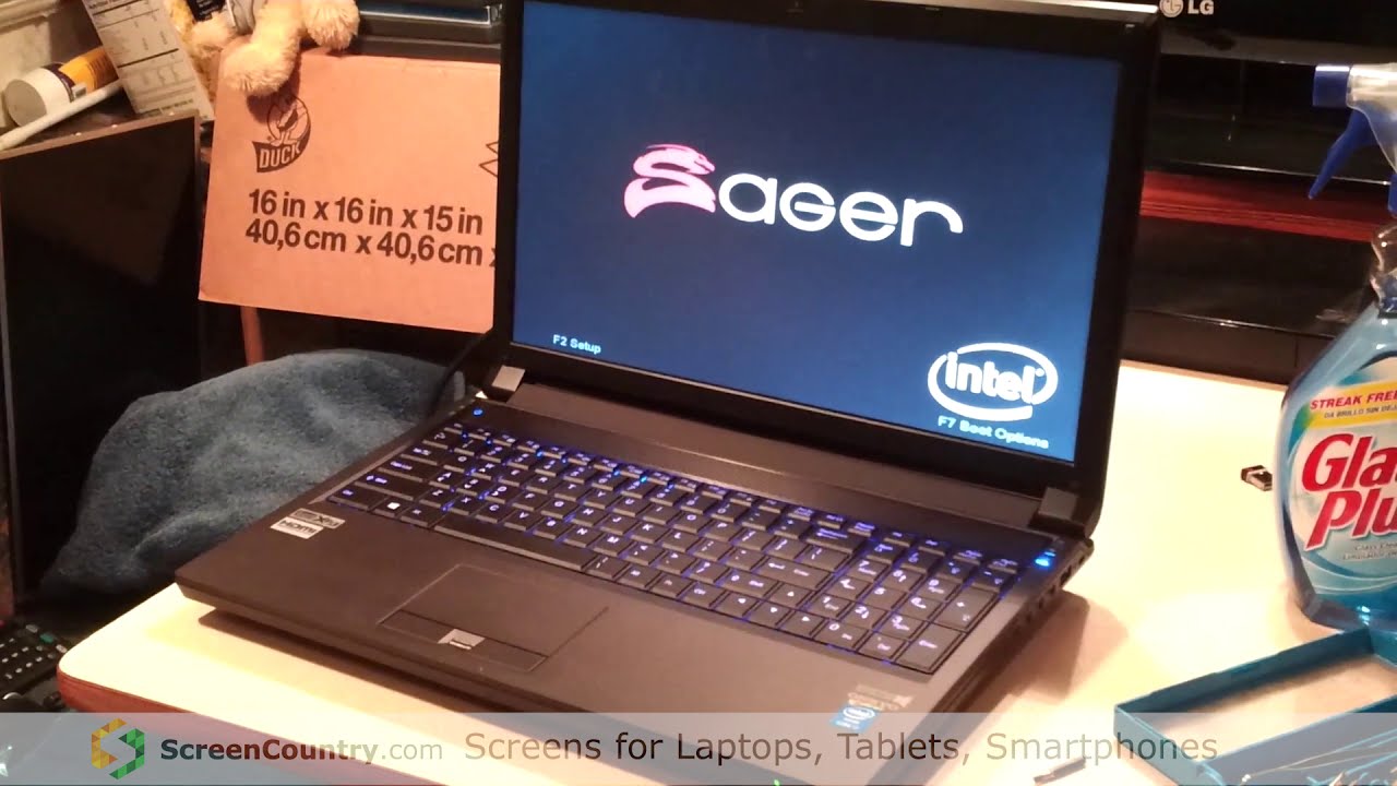 Clevo P150SM / Sager NP8265 laptop screen replacement (How to replace notebook LCD)