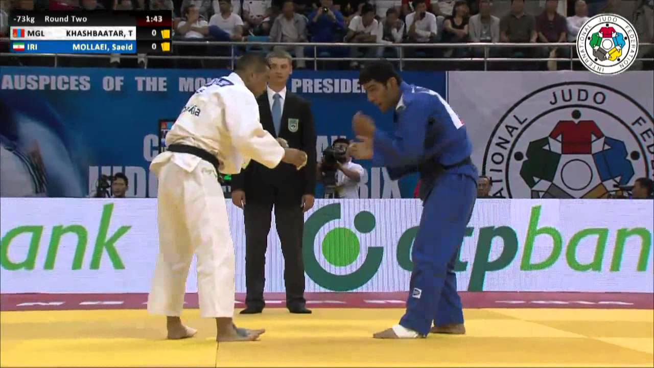 Tsagaanbaatar KHASHBAATAR (MGL) Vs Saeid MOLLAEI (IRI) - Judo Grand Prix Ulaanbaatar 2014 [-73kg]