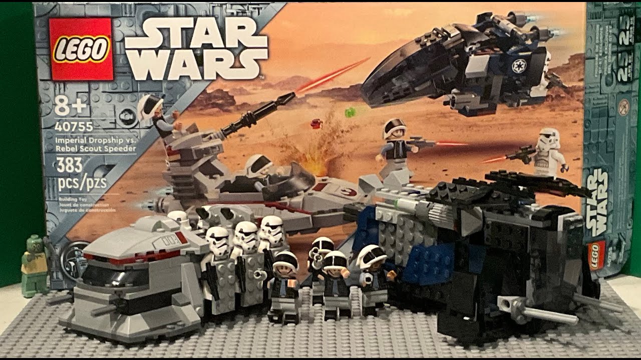 Lego Star Wars Alternative Build from 2x 40755 Imperial Dropship vs. Rebel Scout Speeder!