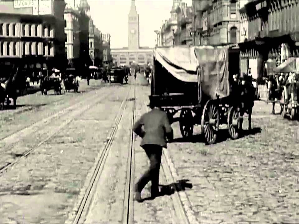 San Francisco Dashcam A Trip Down Market Street 1906 (Sound Track - Moon Safari - La femme d'argent)