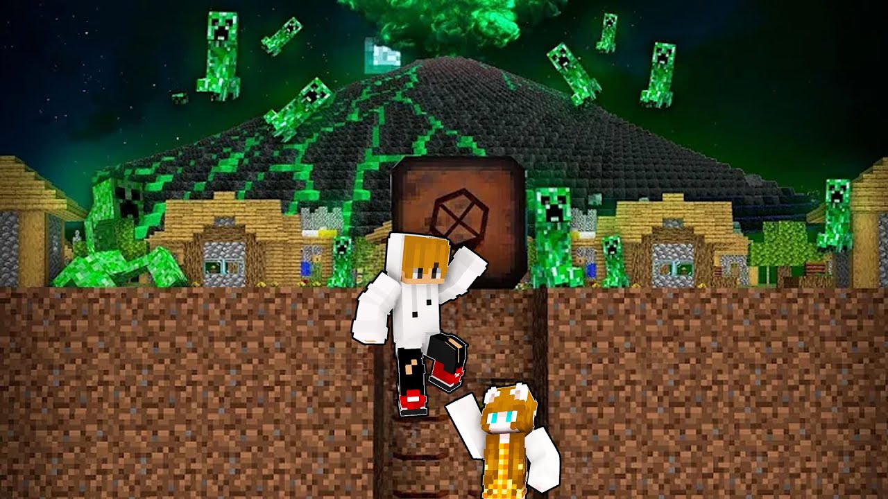 EPIC CREEPER VOLCANO vs Doomsday Bunker in Minecraft! ( Tagalog )