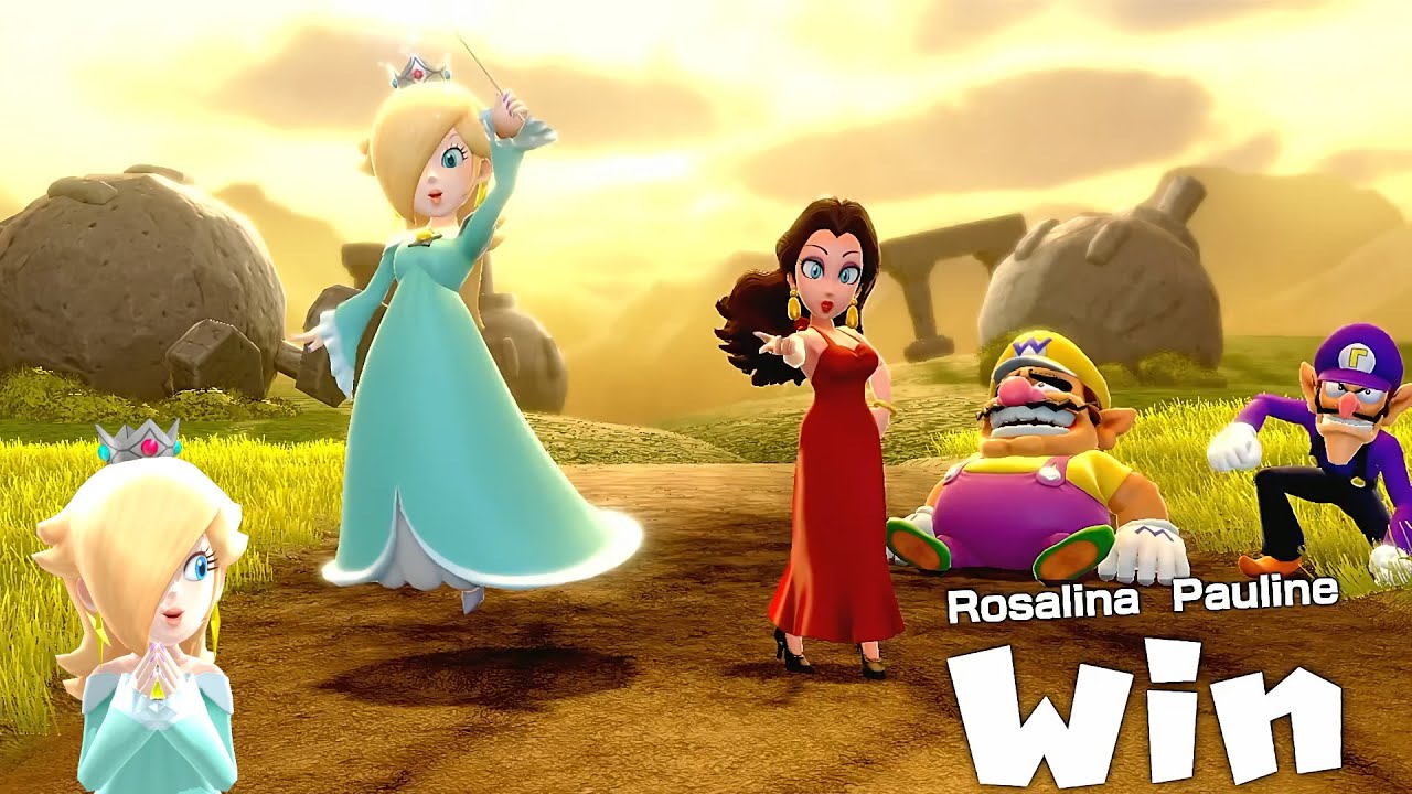 Super Mario Party Jamboree Minigames Rosalina and Pauline vs Wario and Waluigi