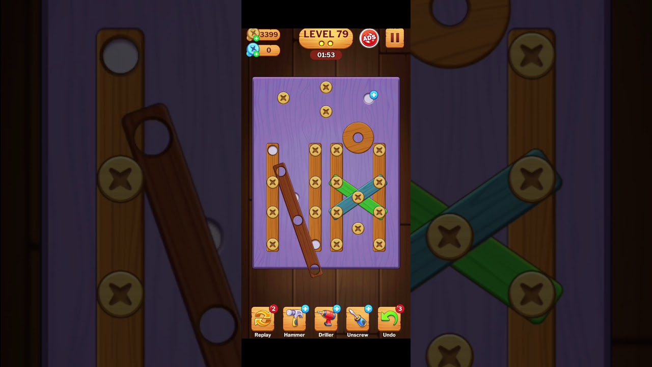 Screw puzzle: Wood Nut & Bolt Level 79 (HARD) #boltsandnuts #woodenblocks #games