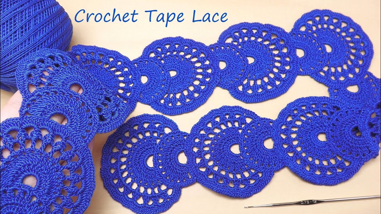 Ажурное ЛЕНТОЧНОЕ КРУЖЕВО вязание крючком мастер-класс  Crochet Tape Lace Tutorial