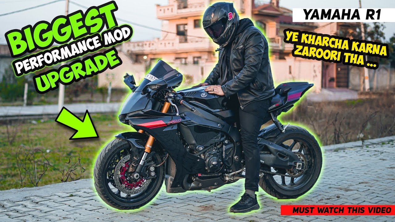 Yamaha R1 pe FIRSE KHARCHA KARNA PADA .. SINTERED BRAKE PADS BY CRANK 1 PERFORMANCE