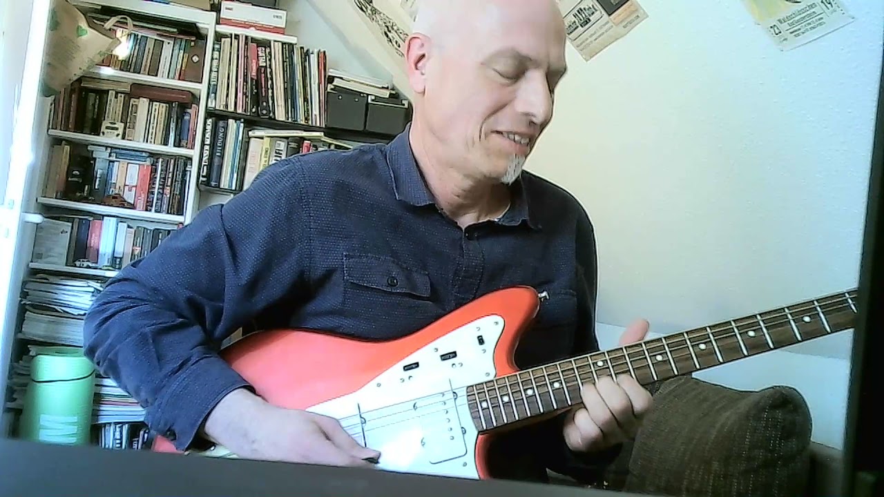 Home Office Blues on a Jazzmaster guitar