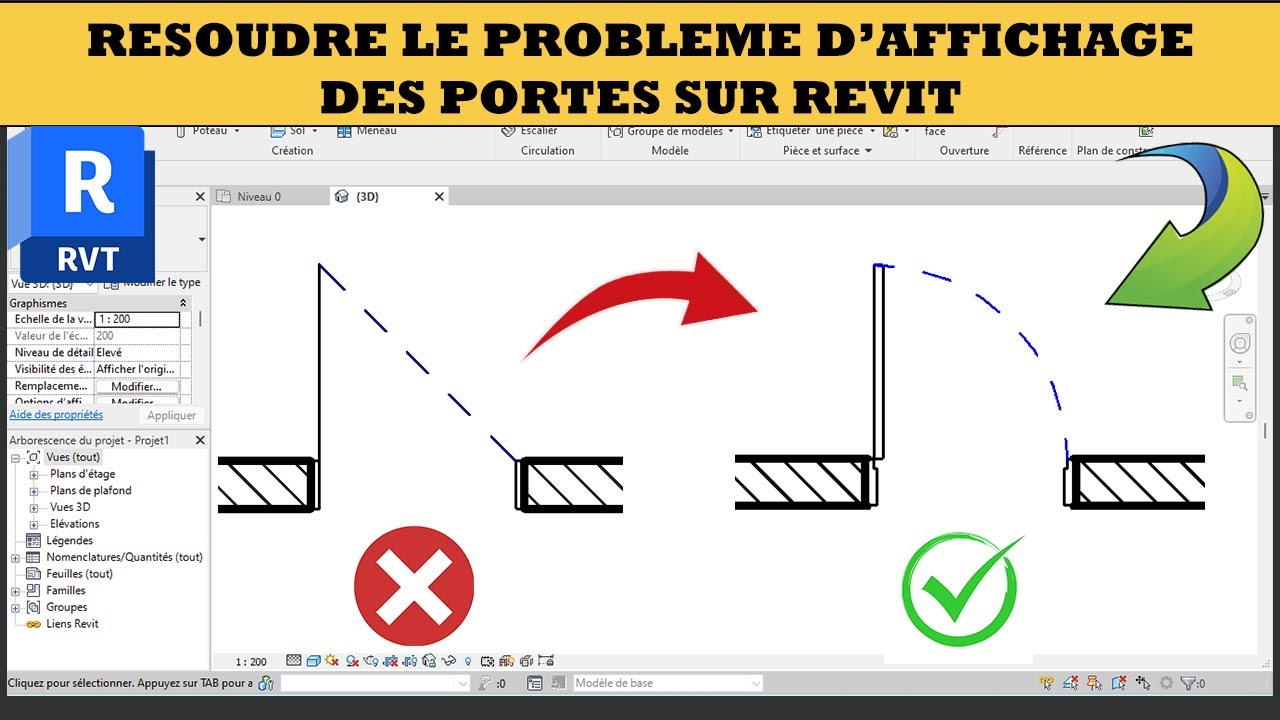 Résoudre le problème d'affichage des portes sur revit 