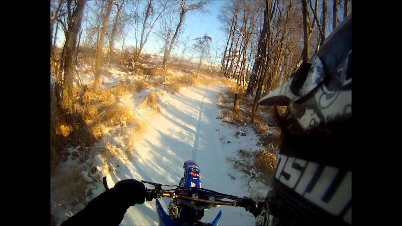 yz250f snow riding gopro and crash