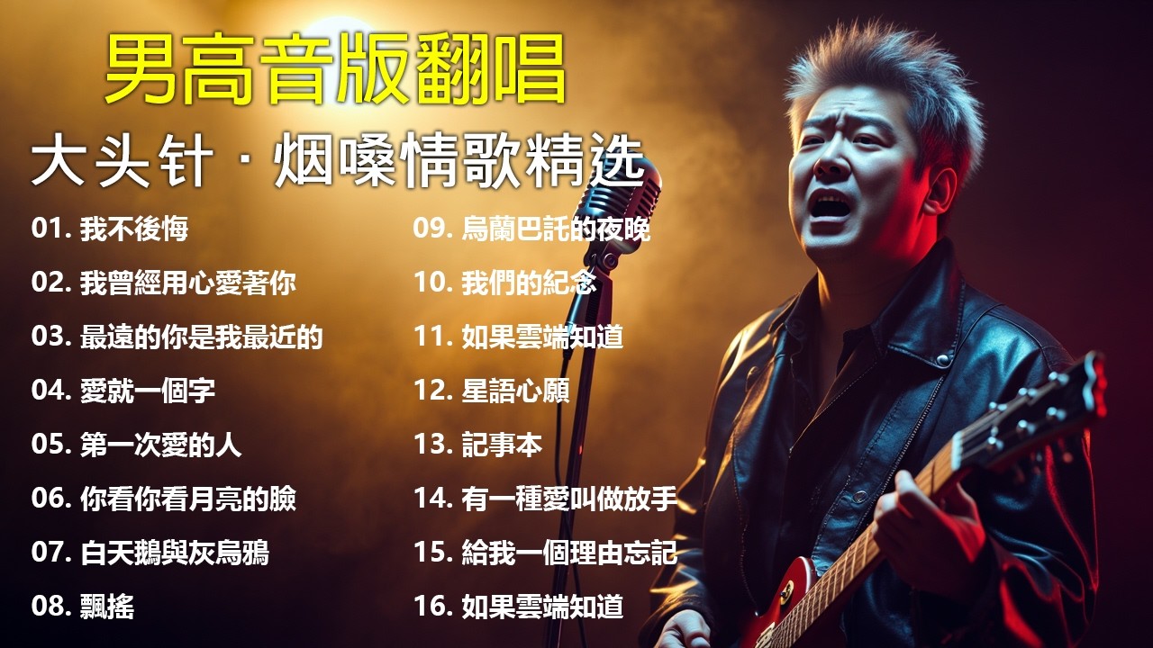 《我不後悔》+《我曾經用心愛著你》+《最遠的你是我最近的》+《愛就一個字》+ 《第一次愛的人》+ 《你看你看月亮的臉》 大头针 男高音版翻唱 【大头针 · 烟嗓情歌精选】#中文经典老歌