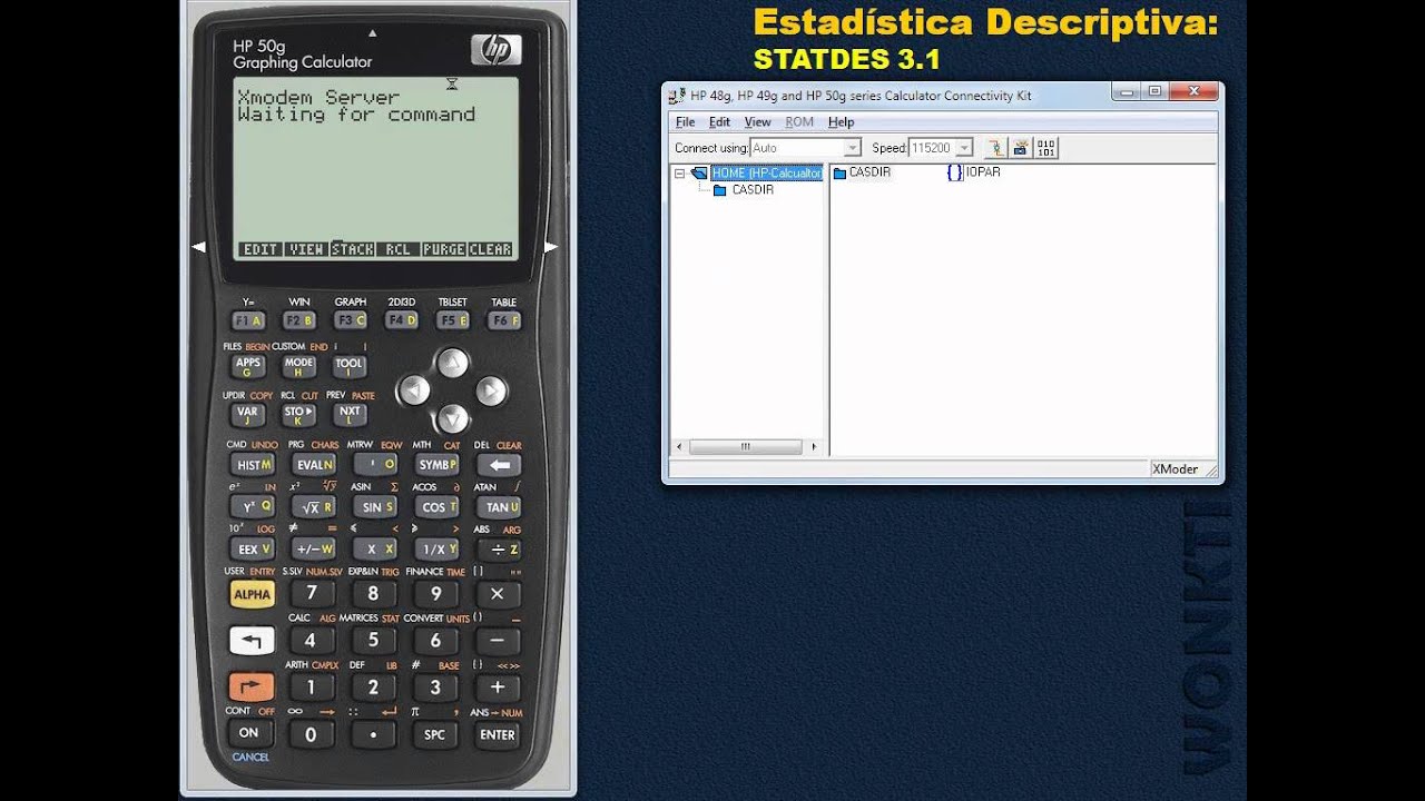 HP 50G: ESTADISTICA - Librería STATDES V3.1.    (parte 1 de 5)