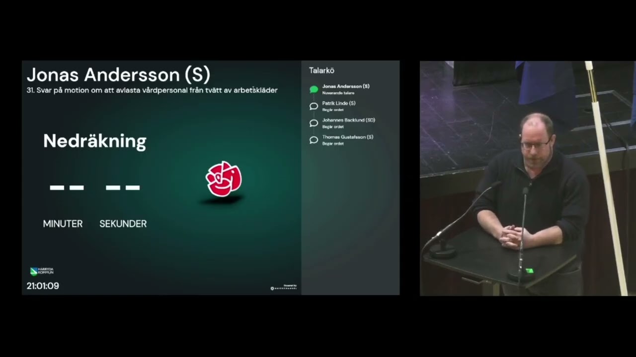 SD: Avlasta vårdpersonal från tvätt av arbetskläder - S: nej
