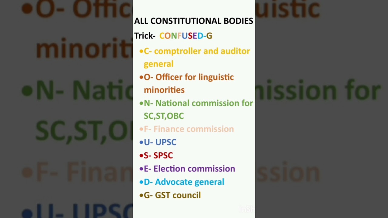 trick to remember constitutional bodies#shorts#upsc shorts#upsc#reels#trending #trick#constitution