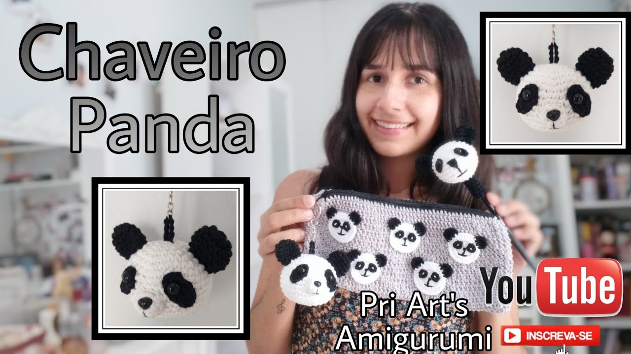 Chaveiro Panda Amigurumi (Kit Volta as aulas)-DIY