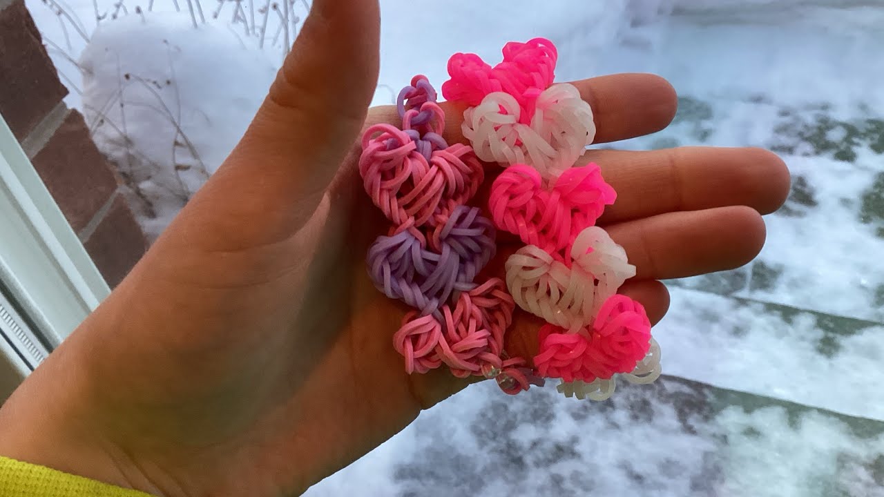 How to make love lock bracelet on 2 pegs (rainbow loom)