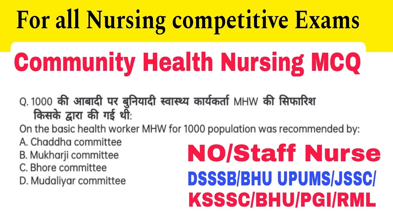 Most important Nursing Officer's & MPCHO MCQ Questions and Answers by GS India Nursing