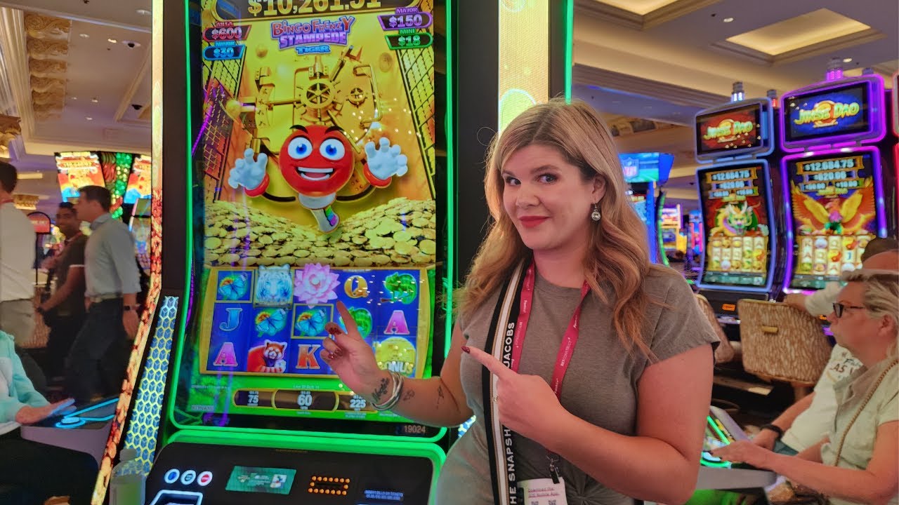 I Found the NEW Bingo Frenzy Stampede Slot Machine in Las Vegas!
