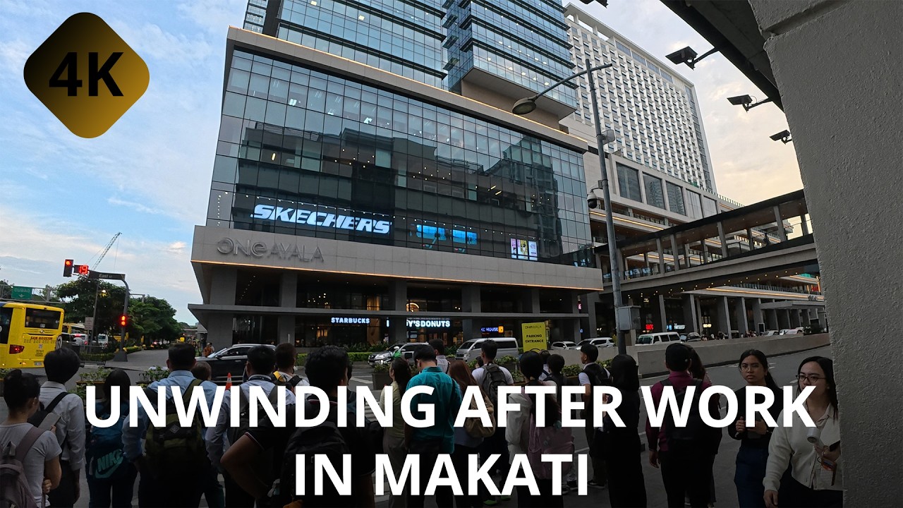POV After Office Hours Walk to One Ayala Mall Makati Ambient Sound and Relaxing City Walk 4K