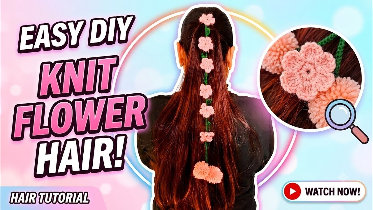 NEW Beautiful Crochet Parandi with Flowers | Hairstyle Styling Ideas