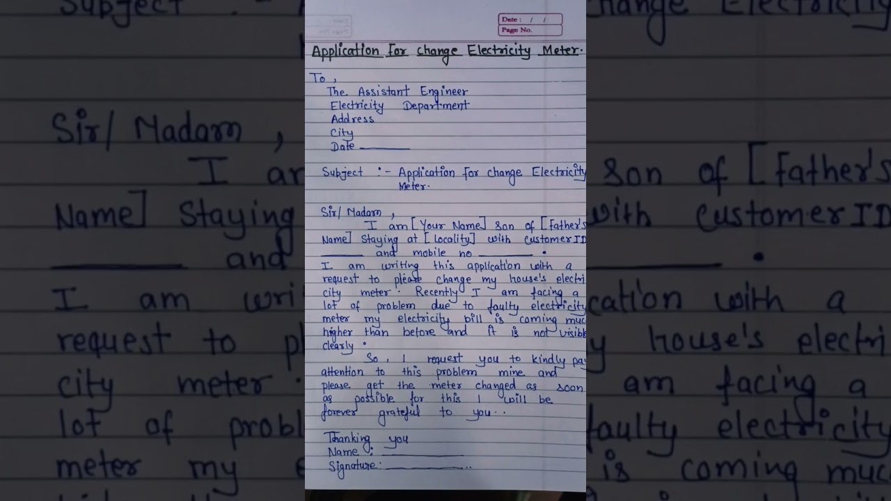 Application for change electricity meter |||. @SKS.Official811 #letter #electronic #meter