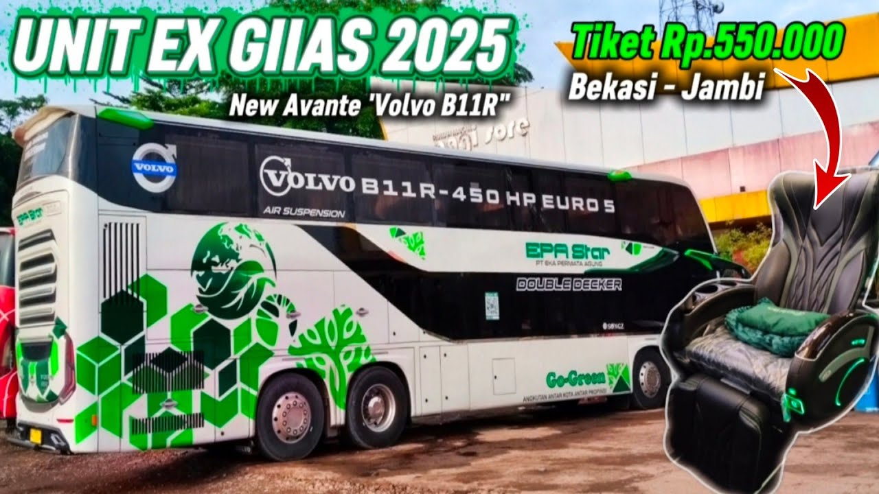 DOUBLE DECKER PERTAMA DI JALUR JAMBI⁉️Trip Bekasi - Jambi with EPA Star Double Deeker Volvo B11R