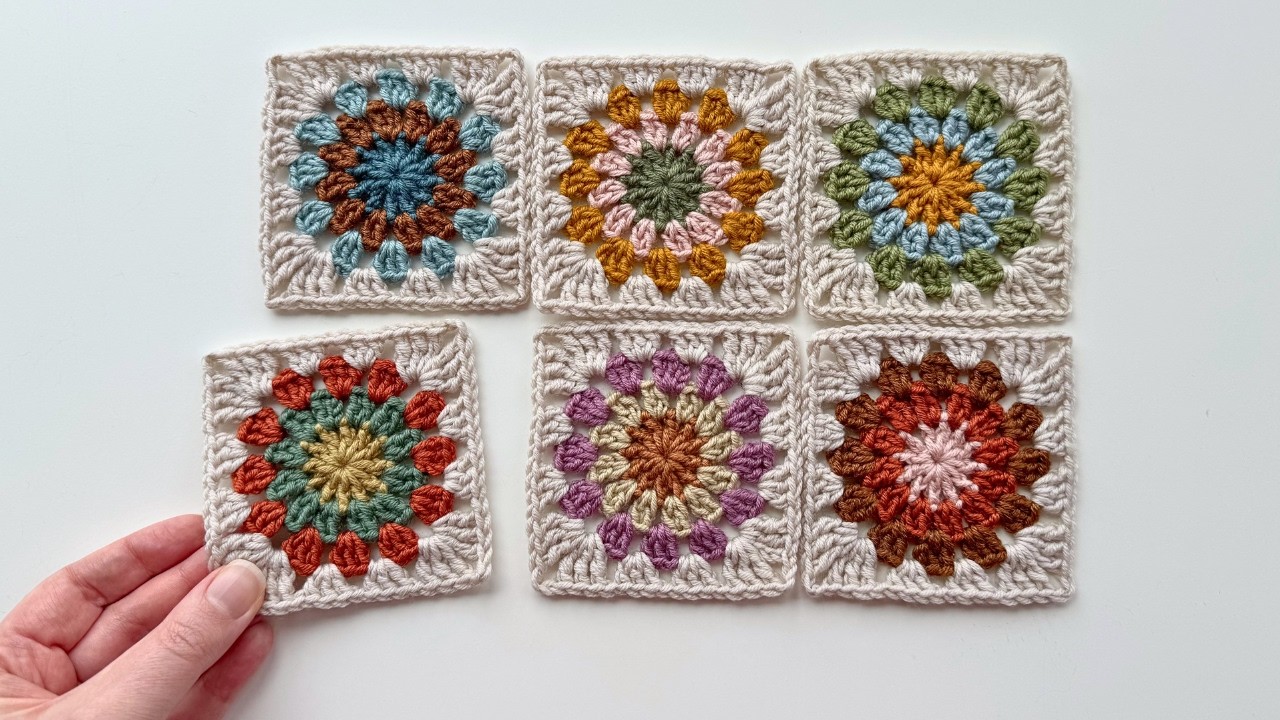 Crochet a Flower Granny Square in 8 Minutes! 🌸 Beginner Tutorial