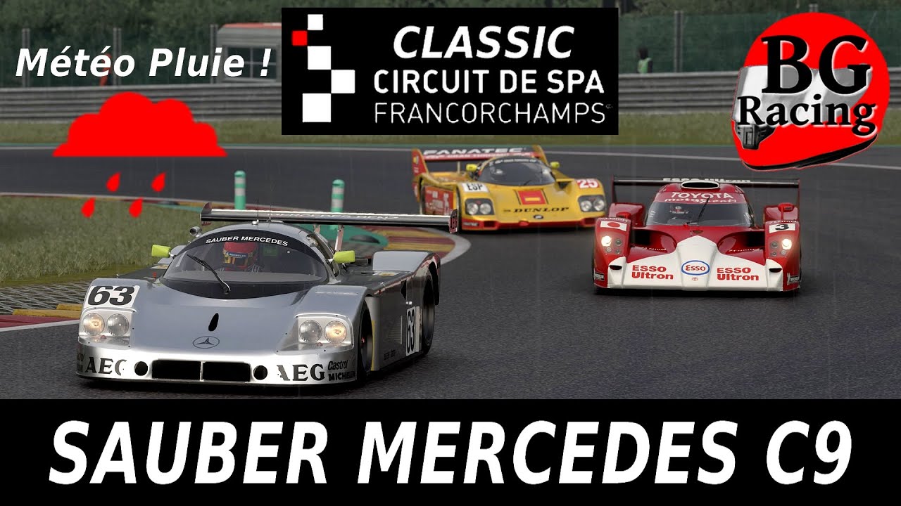 Sauber Mercedes C9 en course Classic à SPA. GT7.