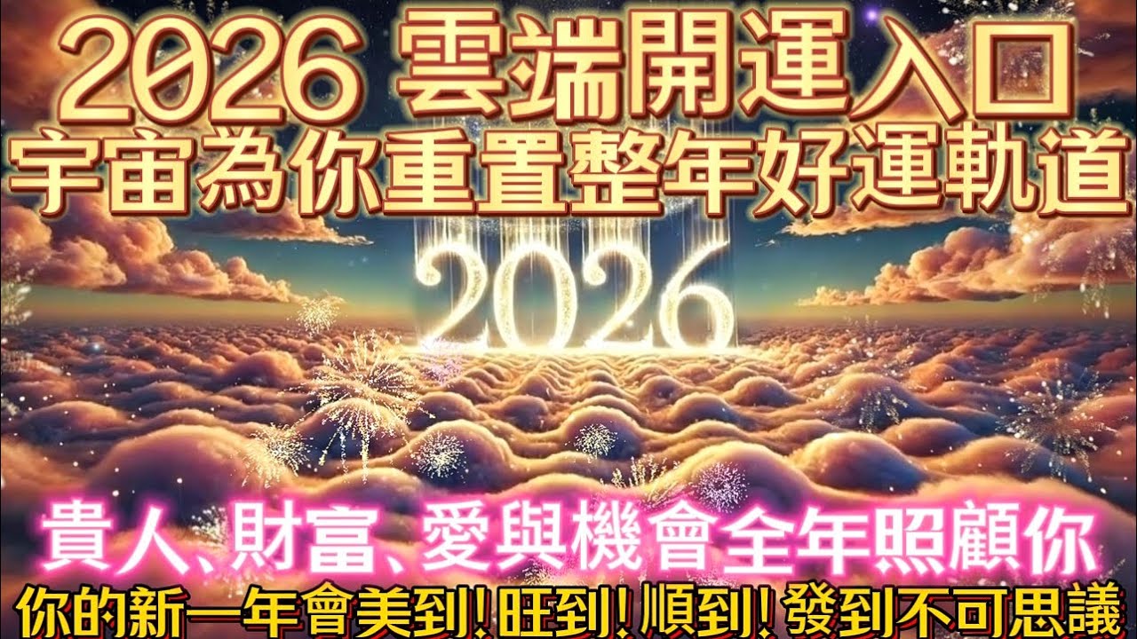 2026 雲端開運入口｜宇宙為你重置整年好運軌道｜貴人、財富、愛與機會全年照顧你｜你的新一年會美到！旺到！順到！發到不可思議｜吸引力法則調頻能量音樂