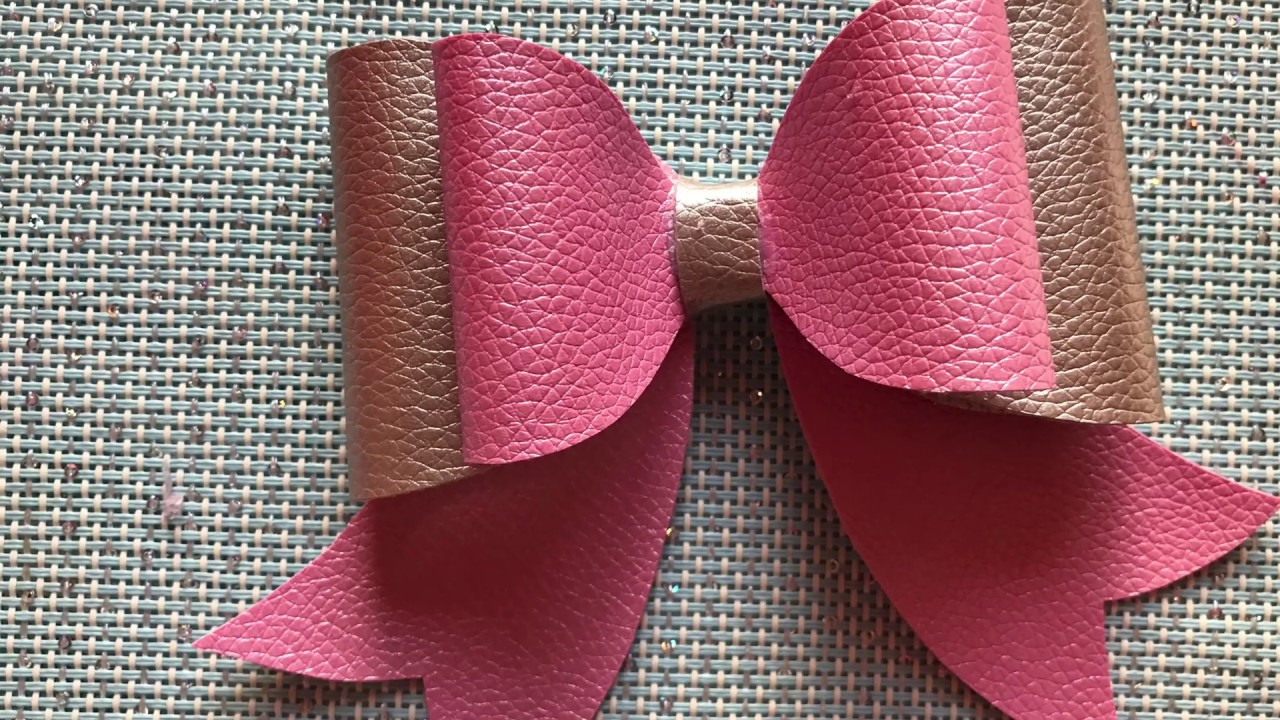 Moño de vinil efecto piel/ faux leather hair bow/ moño de vinil super fácil y rapido