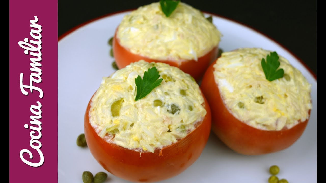 Tomate rellenos con ensaladilla rusa de arroz | Recetas de Javier Romero