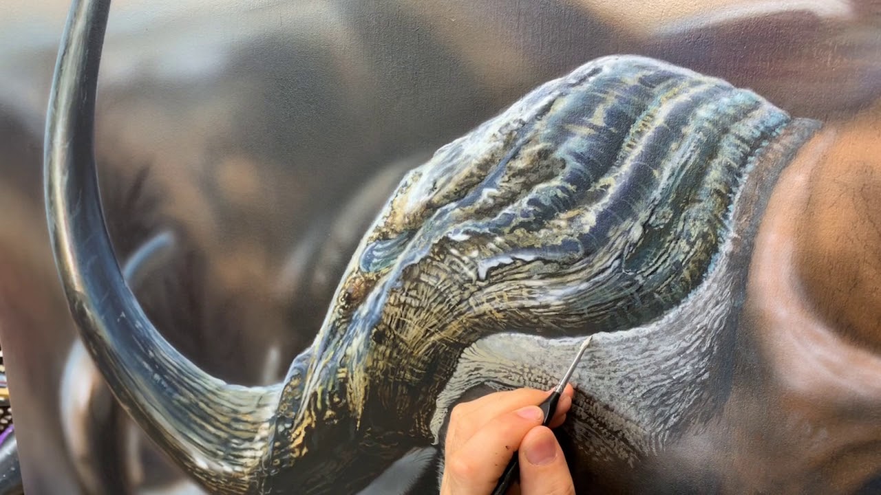 Cape buffalo painting by Clint Eagar