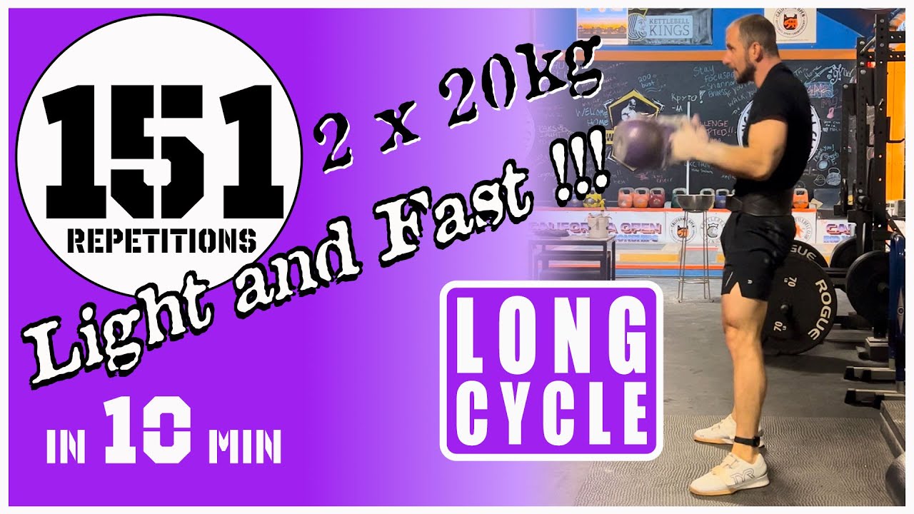 151reps LONG CYCLE 2 x 20kg. Light and fast ⚡️ ⚡️ ⚡️