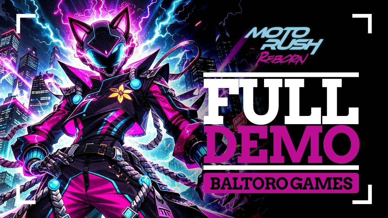 ARCADE RETRO-FUTURISTA a velocidades DEMON&Iacute;ACAS | MOTO RUSH REBORN - FULL DEMO 🎮💪