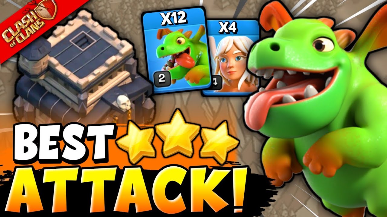 TH9 Queen Charge Baby Dragon Attack Strategy | Best Th9 Attack Strategy 2024 (Clash of Clans)