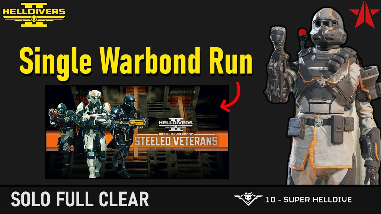 Super Helldive Challenge Using Only 1 WARBOND? (Steeled Veterans) - Helldivers 2 - Solo full clear