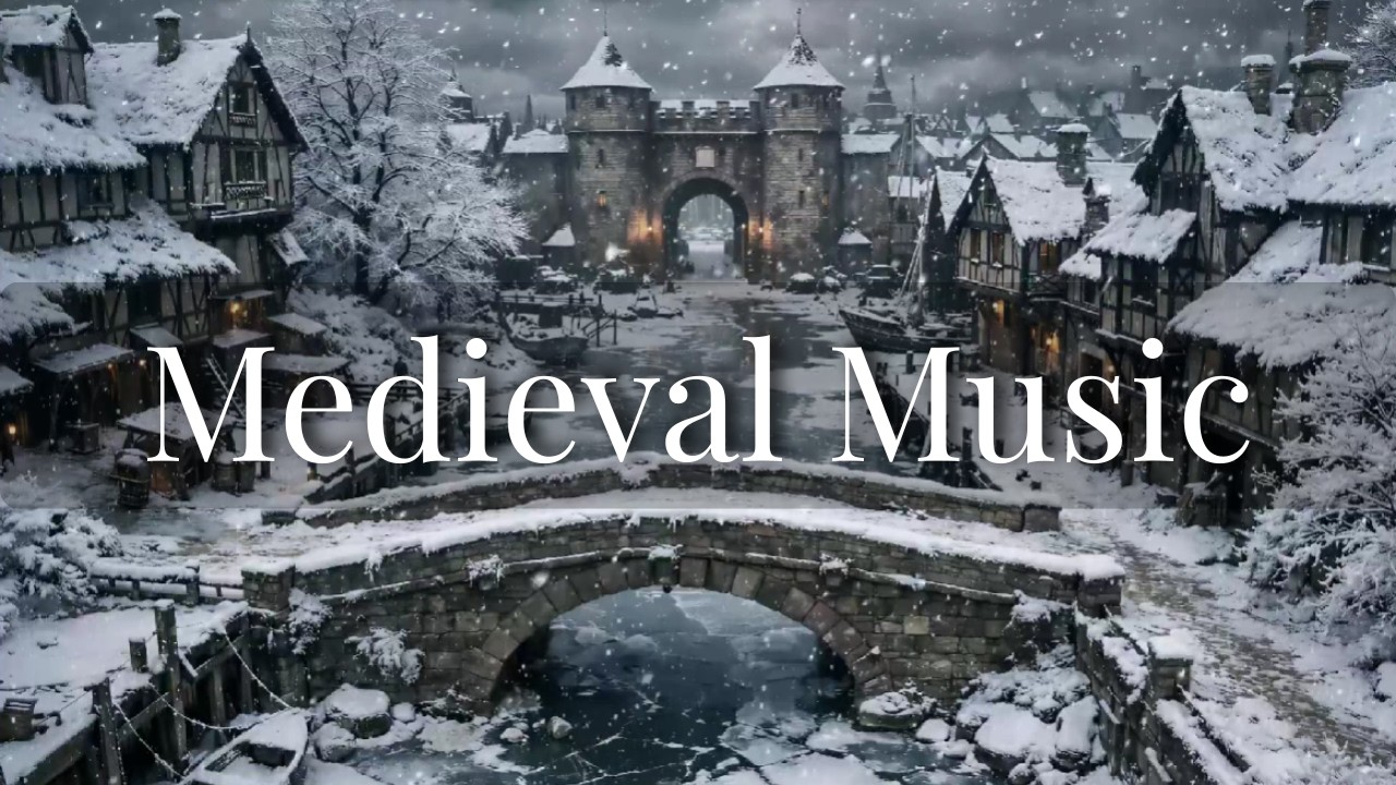 Cozy Snowfall Ambience ❄️ Medieval Soothing Piano Background Music for Study & Relaxation (3 Hours)
