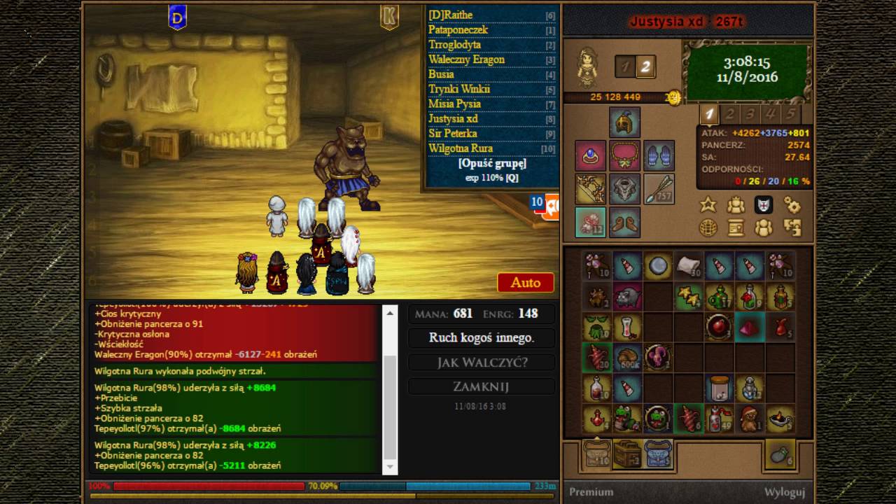 [Lelwani] Mix herosów 11/08/2016, Eventowi 300lvl, 36lvl, oraz Tepeyollotl 260b #MARGONEM
