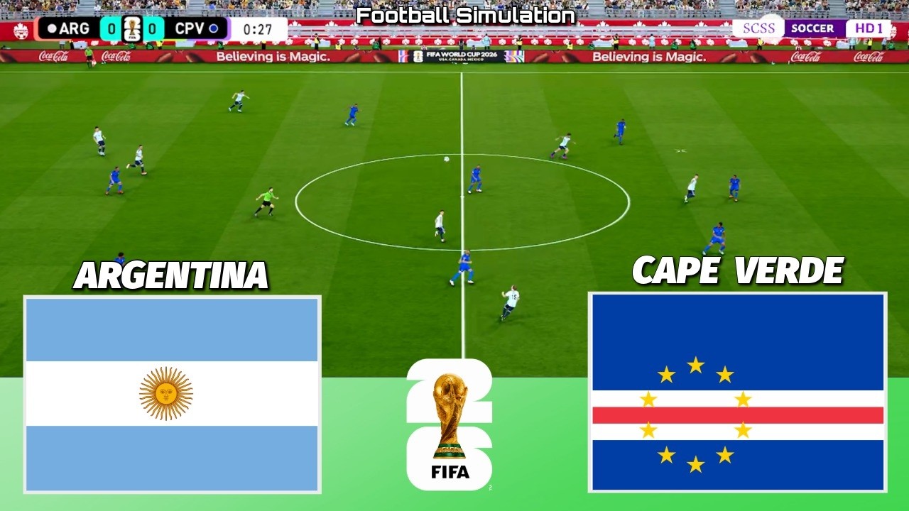 🔴 LIVE | Argentina vs Cape Verde - Round of 32 - FIFA World Cup 2026 | PES 21 Simulation