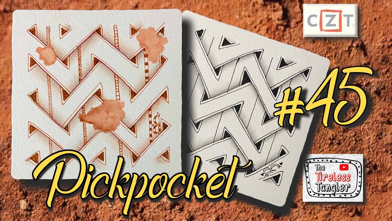 PICKPOCKET || 100 Days of Zentangle ® 2021 || Day 45