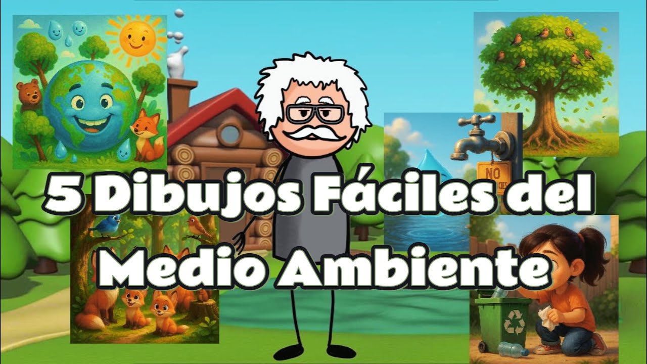 🖍️🌍 5 Dibujos Fáciles del Medio Ambiente para Niños | Actividades para Colorear y Aprender 🌿💧